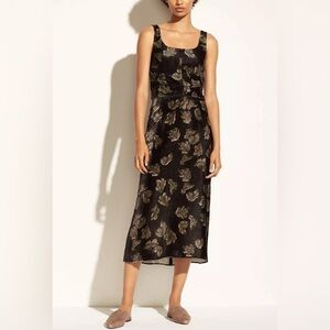 Vince Fallen Leaf Velvet Silk Modern Slip Midi Silk Skirt Size 4